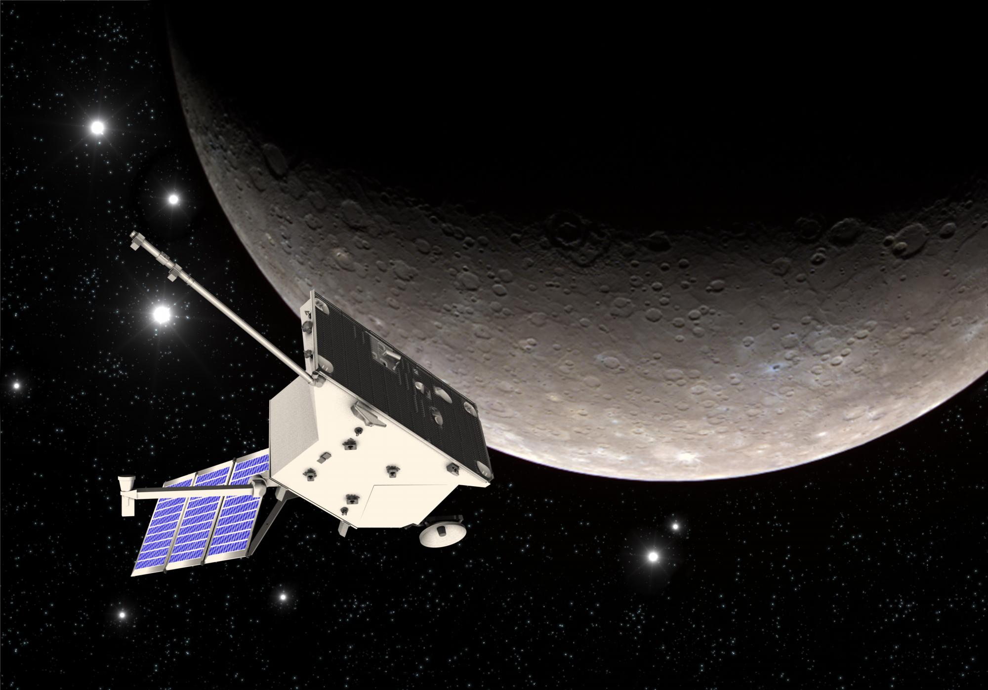 Ilustración de la nave Mercury Planetary Orbiter