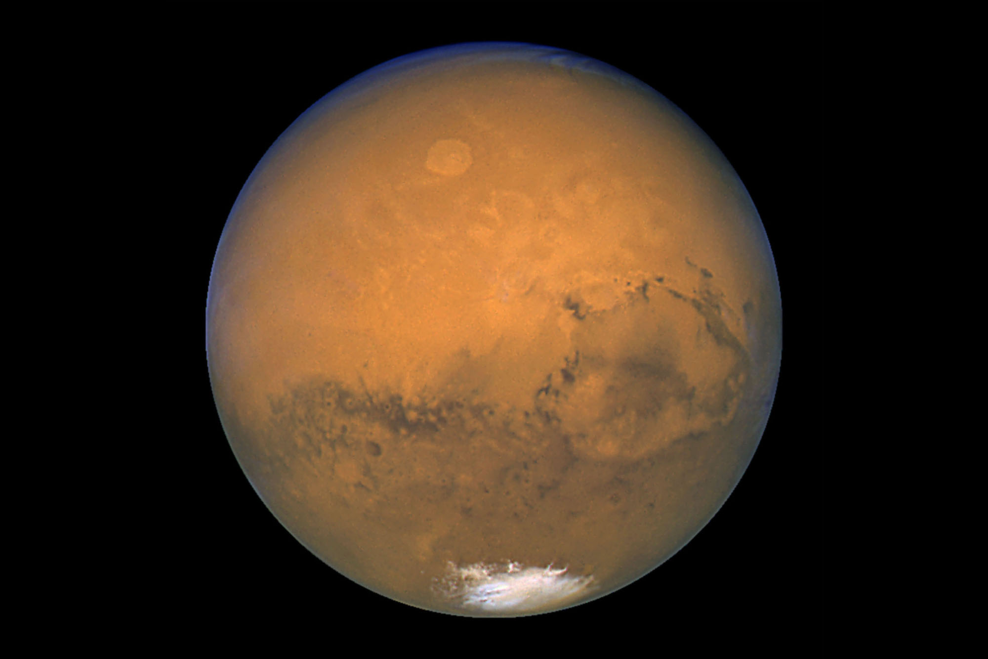 Marte visto por el telescopio espacial Hubble en agosto de 2003