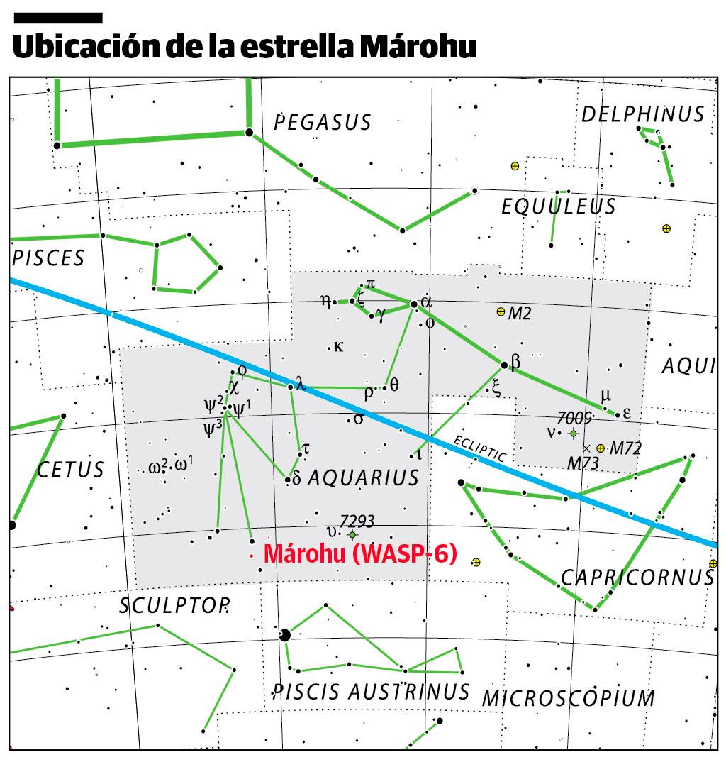 Infografía sobre la ubicación de la estrella Márohu
