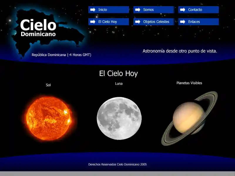 Captura histórica de Cielo Dominicano, proyecto astronómico personal concebido en 2005