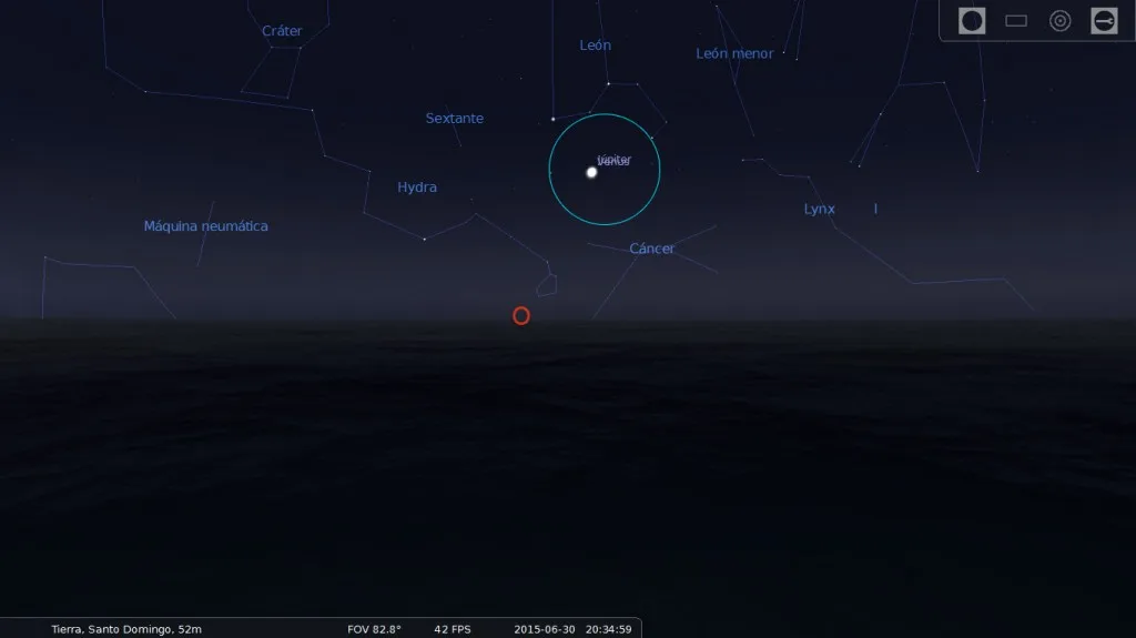 Venus y Júpiter próximos entre sí en el cielo del atardecer