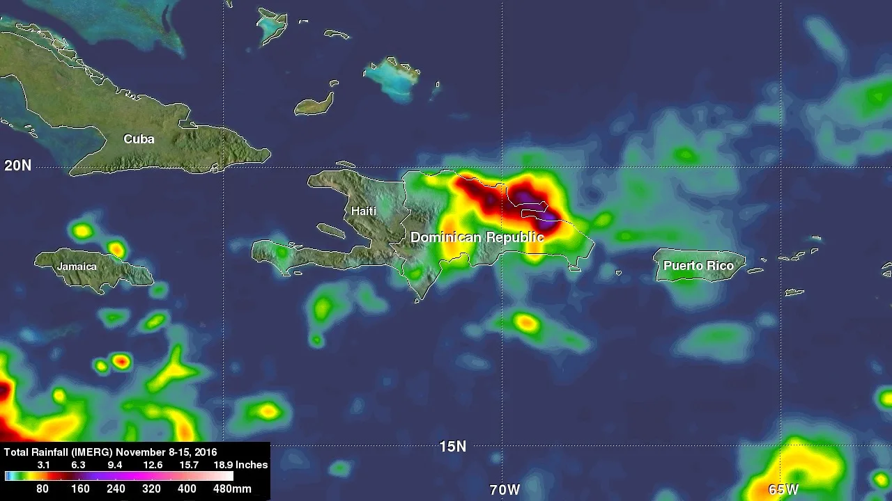 Estimación satelital de las lluvias sobre la República Dominicana