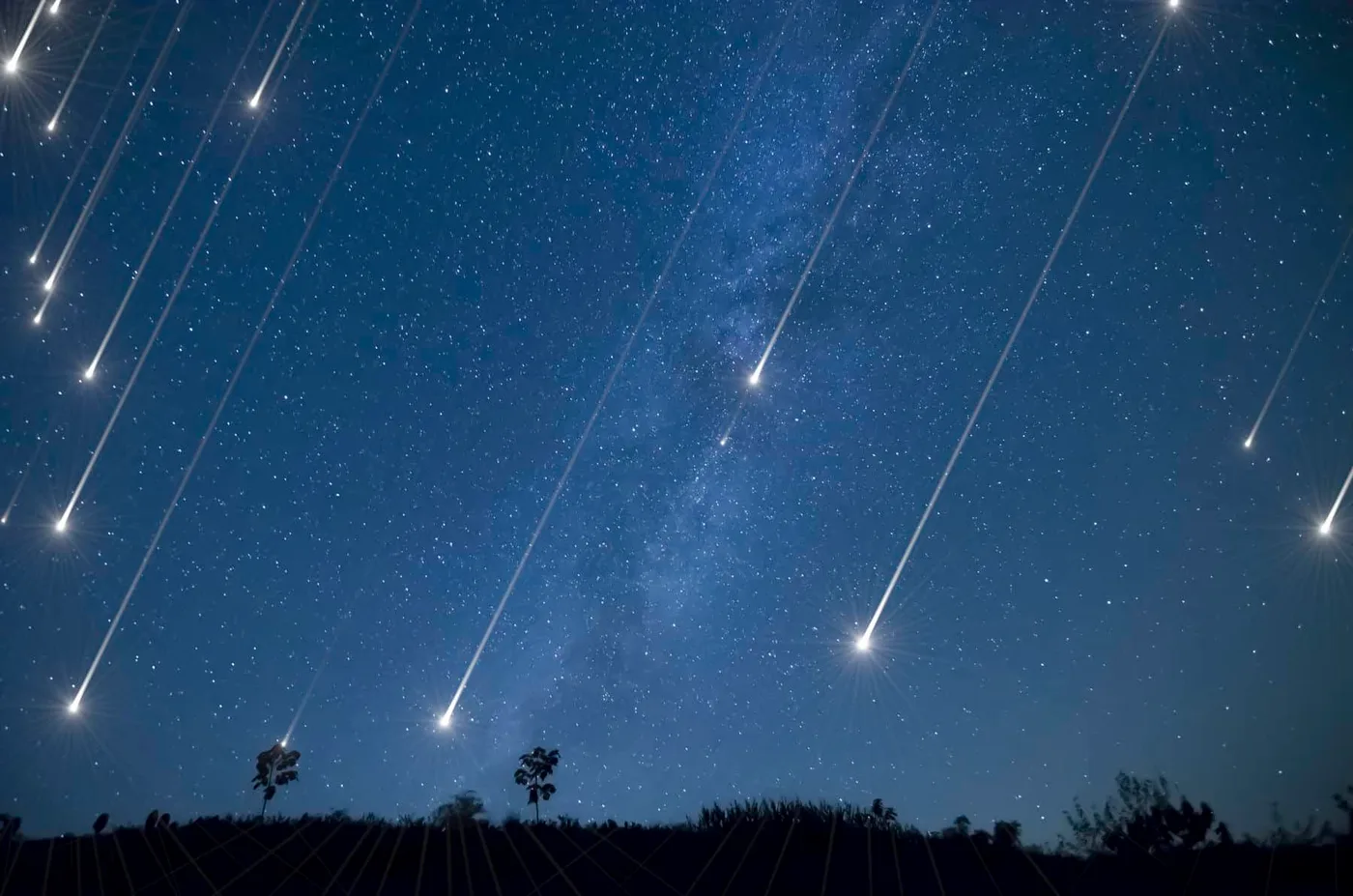 Imagen ilustrativa de una lluvia de meteoros